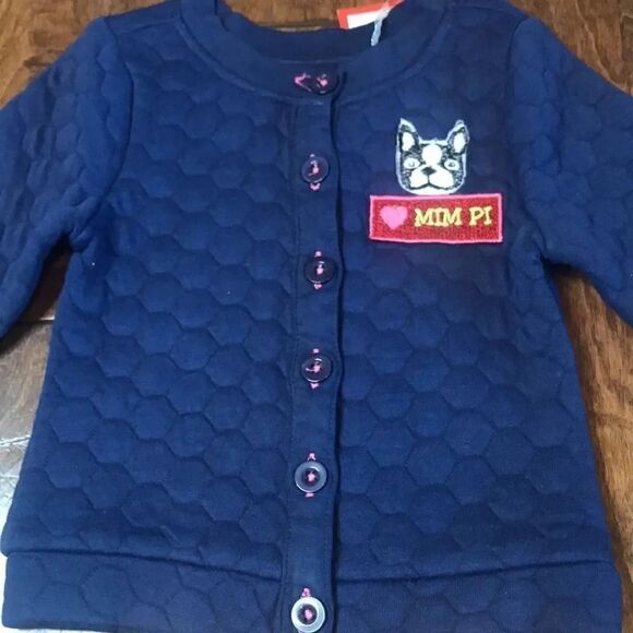 Mim-Pi blue quilted Frenchie coat, size 2T - Picture 2 of 8